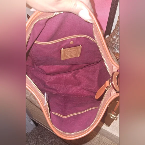 🧡 Coach Coated Canvas Tan Rust Signature Cary Shoulder Bag & Wallet Bundle - Picture 6 of 16